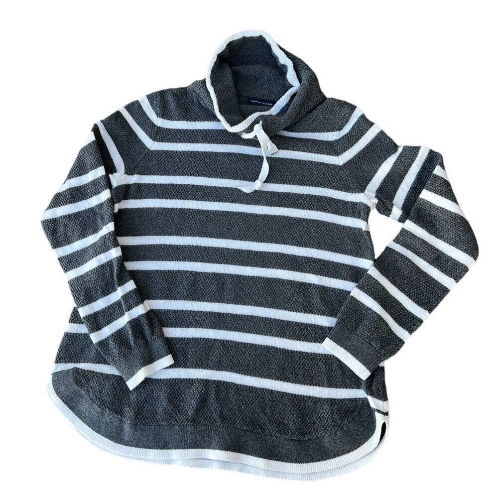 TOMMY HILFIGER women’s XS sweater with drawstring turtle neck, stripe